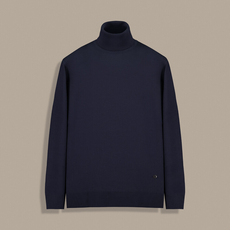 Tam Balıkçı Yaka Lacivert Triko - INTERVIEW