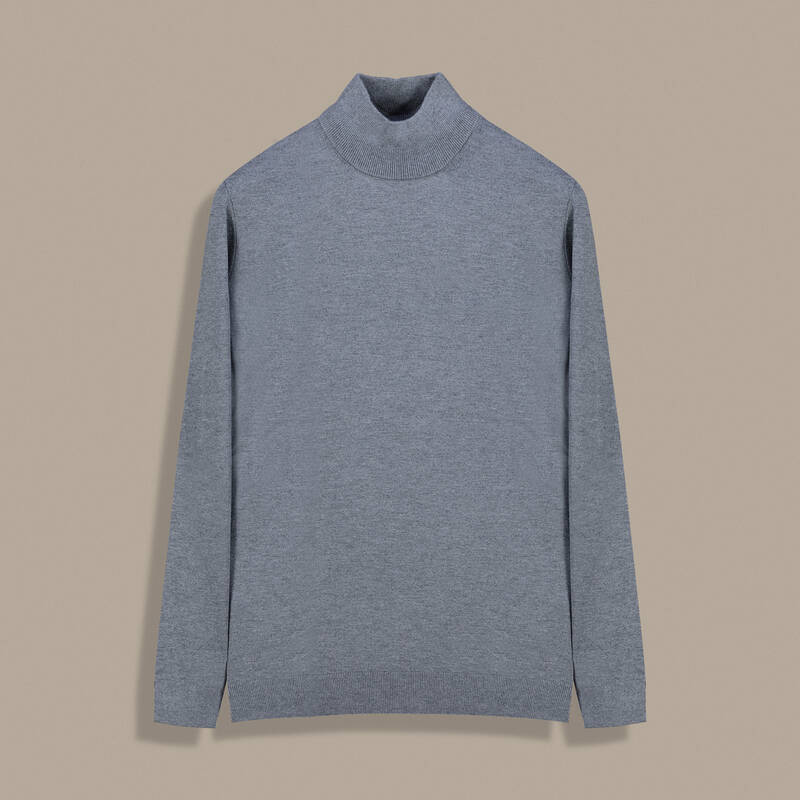 Yarım Balıkçı Yaka Gri Triko - 1