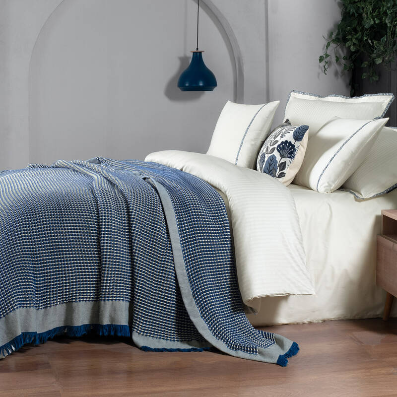 Iona Yatak Örtüsü Ve Nevresim Takımı Mavi - 2