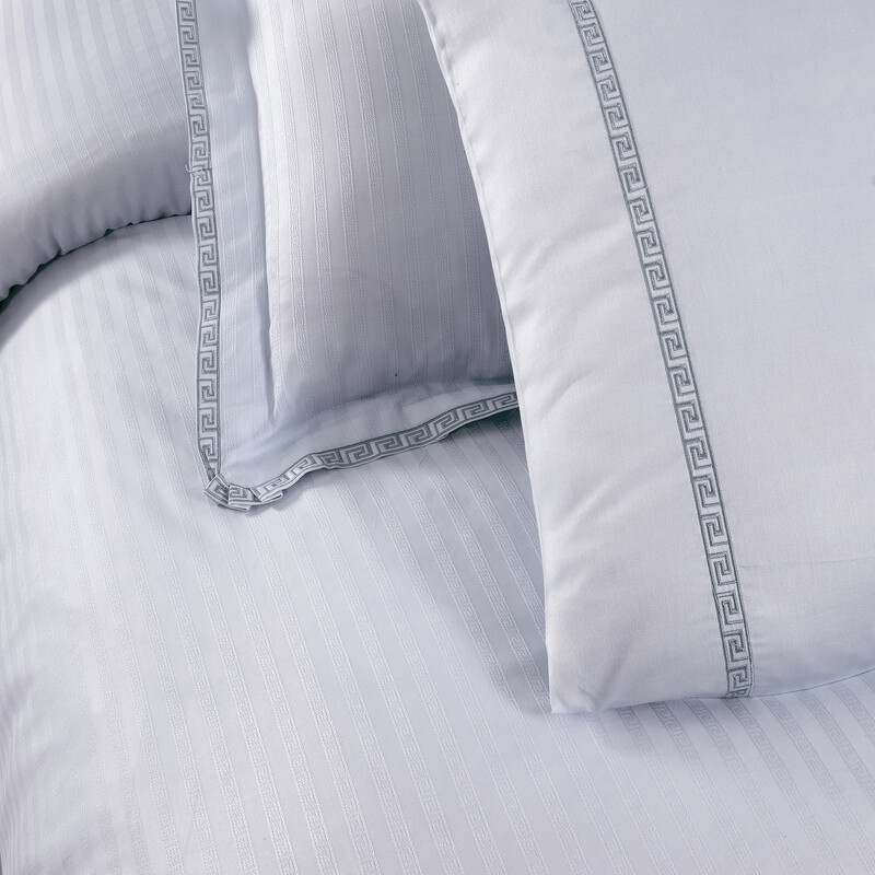 Jacquard Stripe Çift Kişilik Nevresim Takımı Mavi - SAREV