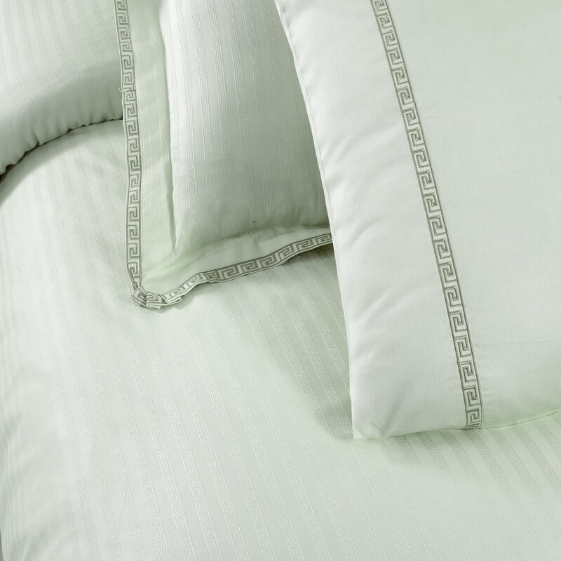 Jacquard Stripe Çift Kişilik Nevresim Takımı Yeşil - SAREV