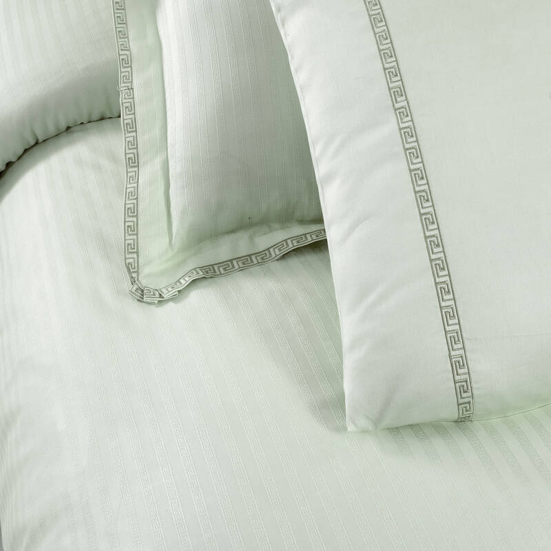 Jacquard Stripe Çift Kişilik Nevresim Takımı Yeşil - 3