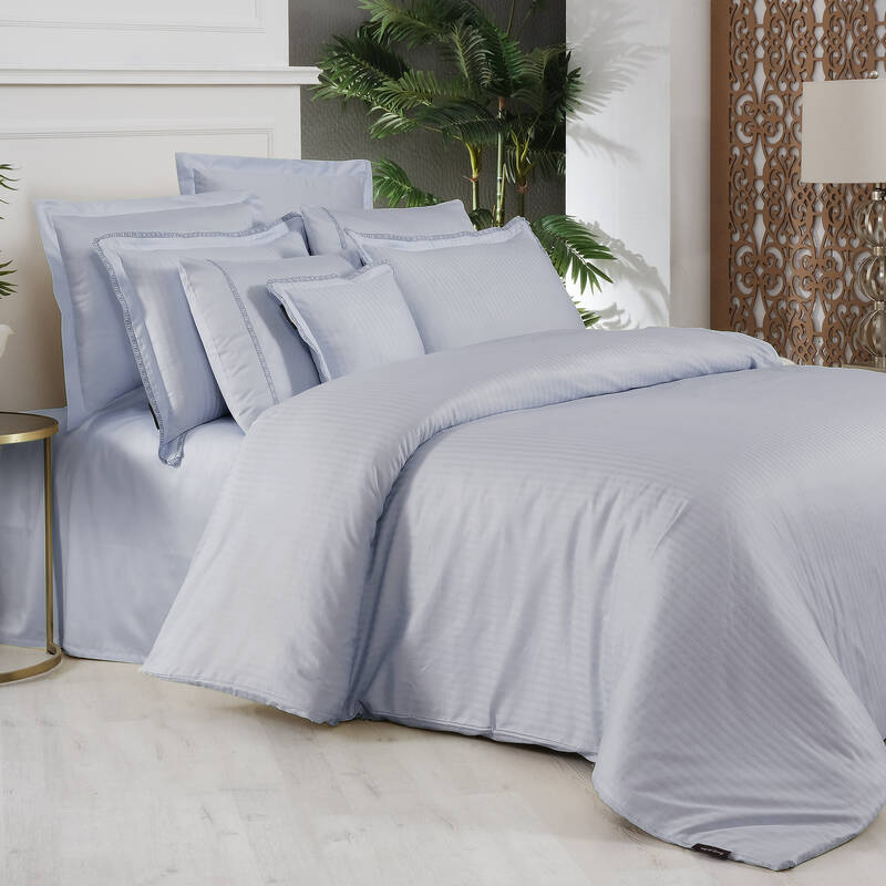 Jacquard Stripe King Size Nevresim Takımı Mavi - 2