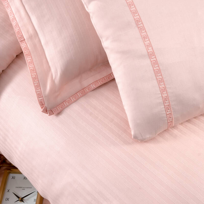 Jacquard Stripe King Size Nevresim Takımı Pembe - 3