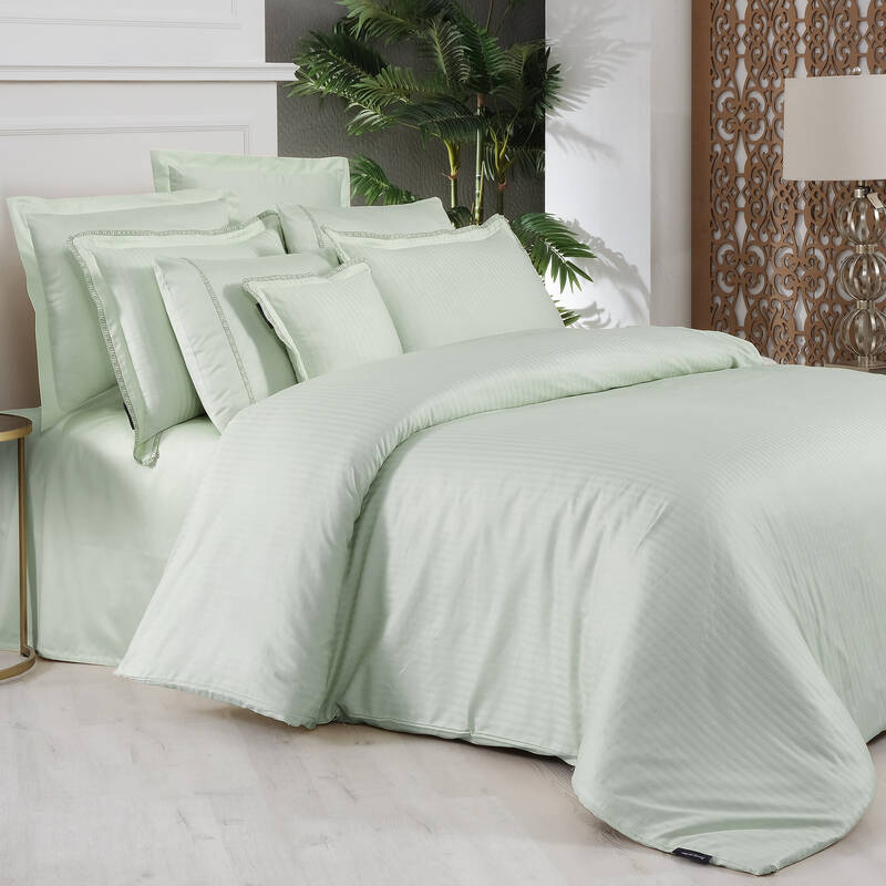 Jacquard Stripe King Size Nevresim Takımı Yeşil - 2