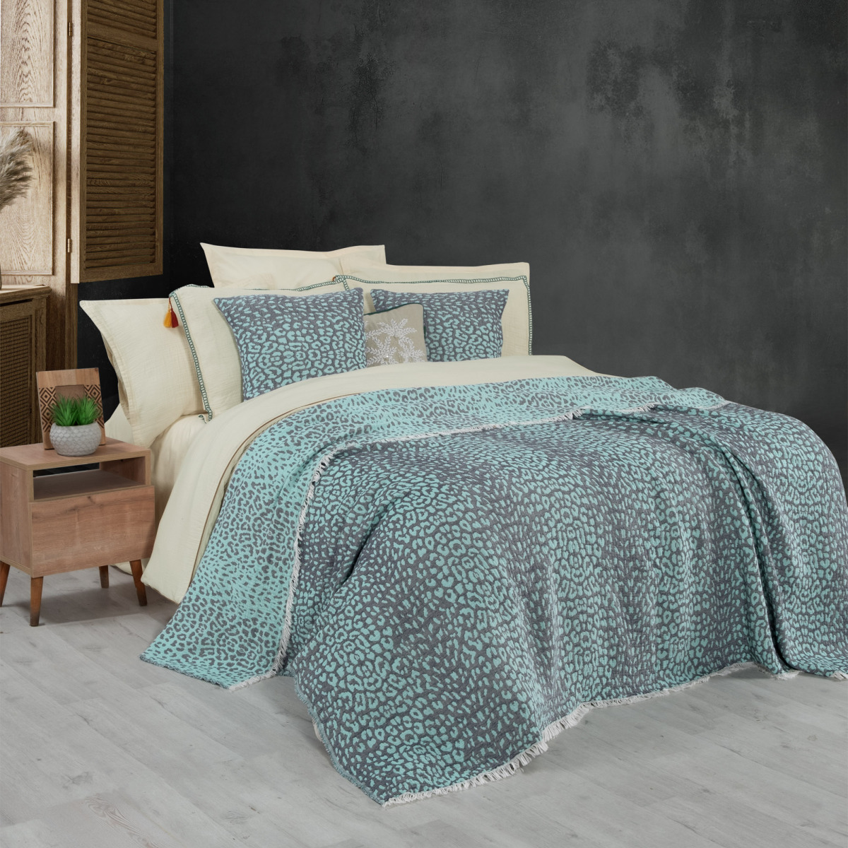 Jahara Yatak Örtüsü Tek Kişilik Mint Yeşili - 2