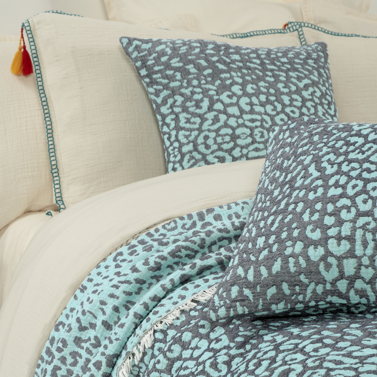 Jahara Yatak Örtüsü Çift Kişilik Mint Yeşil - 3