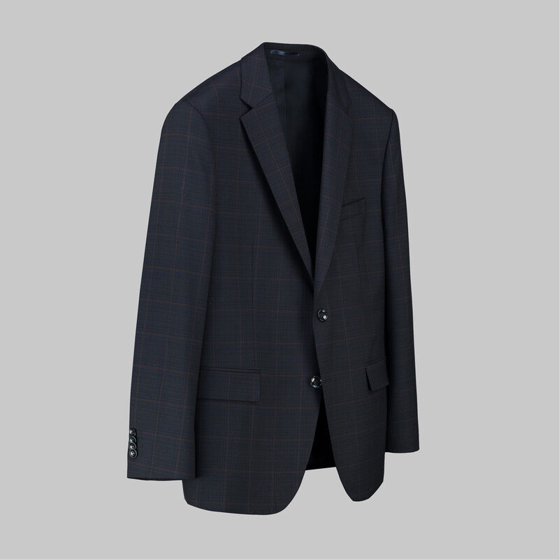 Jam Regular Fit Koyu Lacivert Kareli Ceket - SARAR