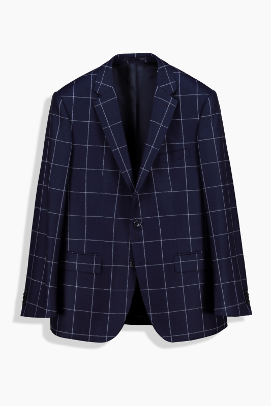 Jam Lacivert Kareli Ceket - SARAR PREMIUM