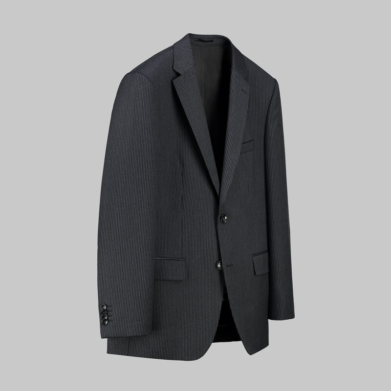 Jam Saxon Regular Fit Çizgili Antrasit Takım Elbise - SARAR