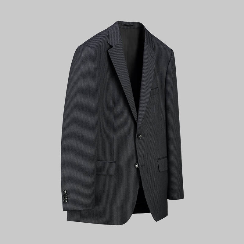 Jam Saxon Regular Fit Çizgili Antrasit Takım Elbise - 2