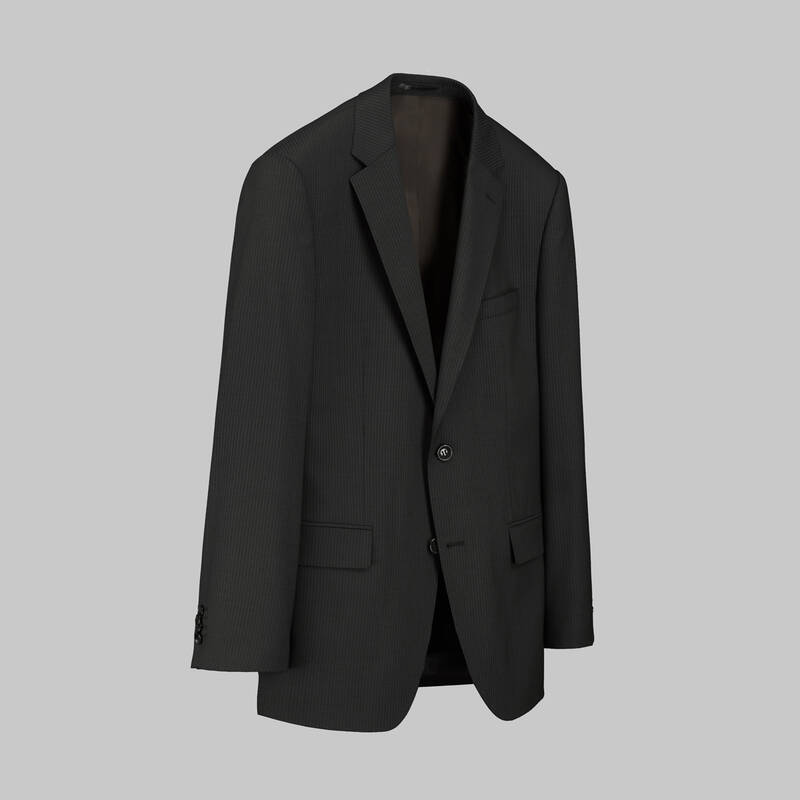 Jam Saxon Regular Fit Çizgili Koyu Kahverengi Takım - 2