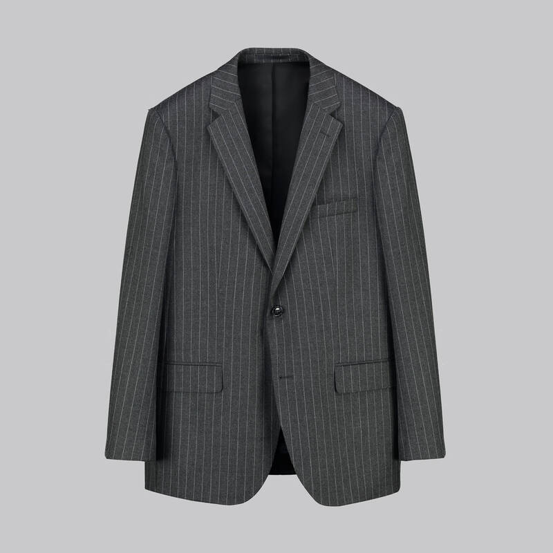 Jam Saxon Regular Fit Çizgili Koyu Gri Takım Elbise - 1