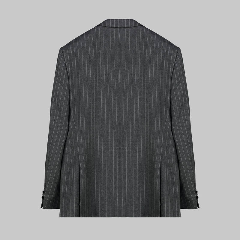 Jam Saxon Regular Fit Çizgili Koyu Gri Takım Elbise - 3