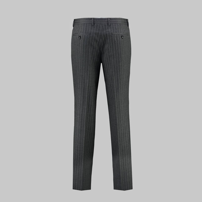 Jam Saxon Regular Fit Çizgili Koyu Gri Takım Elbise - 4