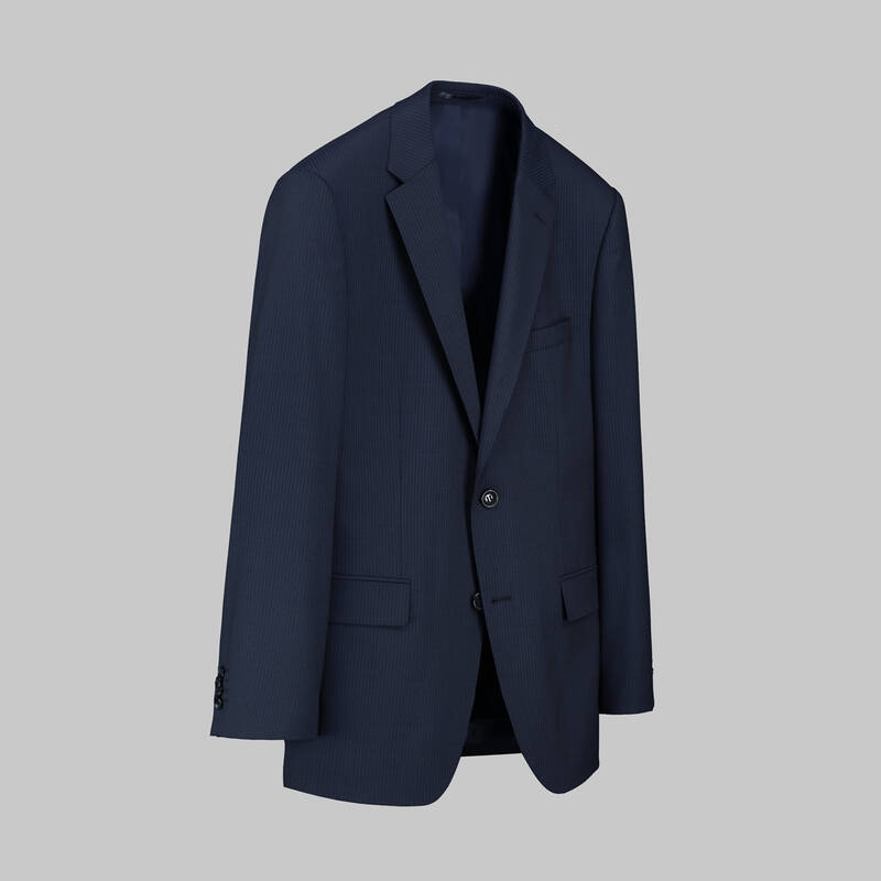 Jam Saxon Regular Fit Çizgili Parlament Takım Elbise - 2