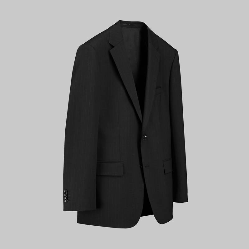 Jam Saxon Regular Fit Çizgili Siyah Takım Elbise - 2