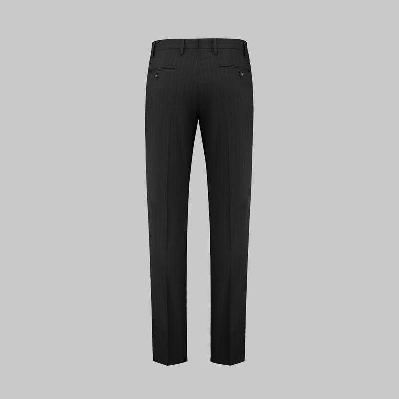 Jam Saxon Regular Fit Çizgili Siyah Takım Elbise - 5