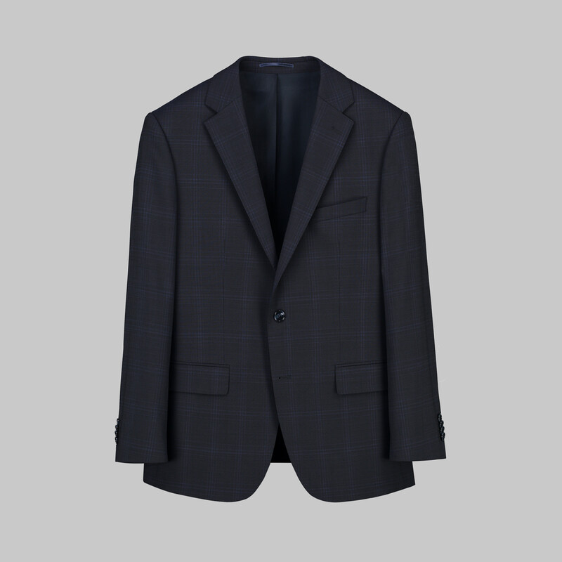 Jam Saxon Regular Fit Kareli Lacivert Takım Elbise 