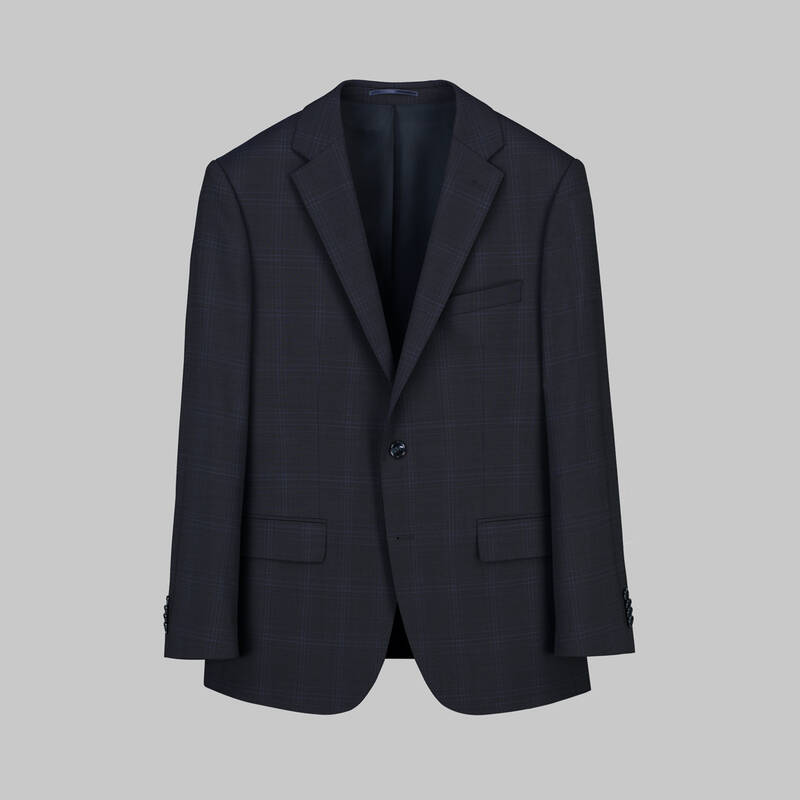 Jam Saxon Regular Fit Kareli Lacivert Takım Elbise - 1