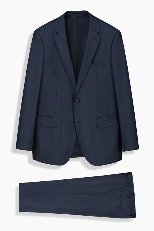 Jam Saxon Regular Fit Açık Lacivert Çizgili Takım Elbise 