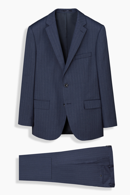 Jam Saxon Regular Fit Çizgili Açık Lacivert Takım Elbise - SARAR PREMIUM