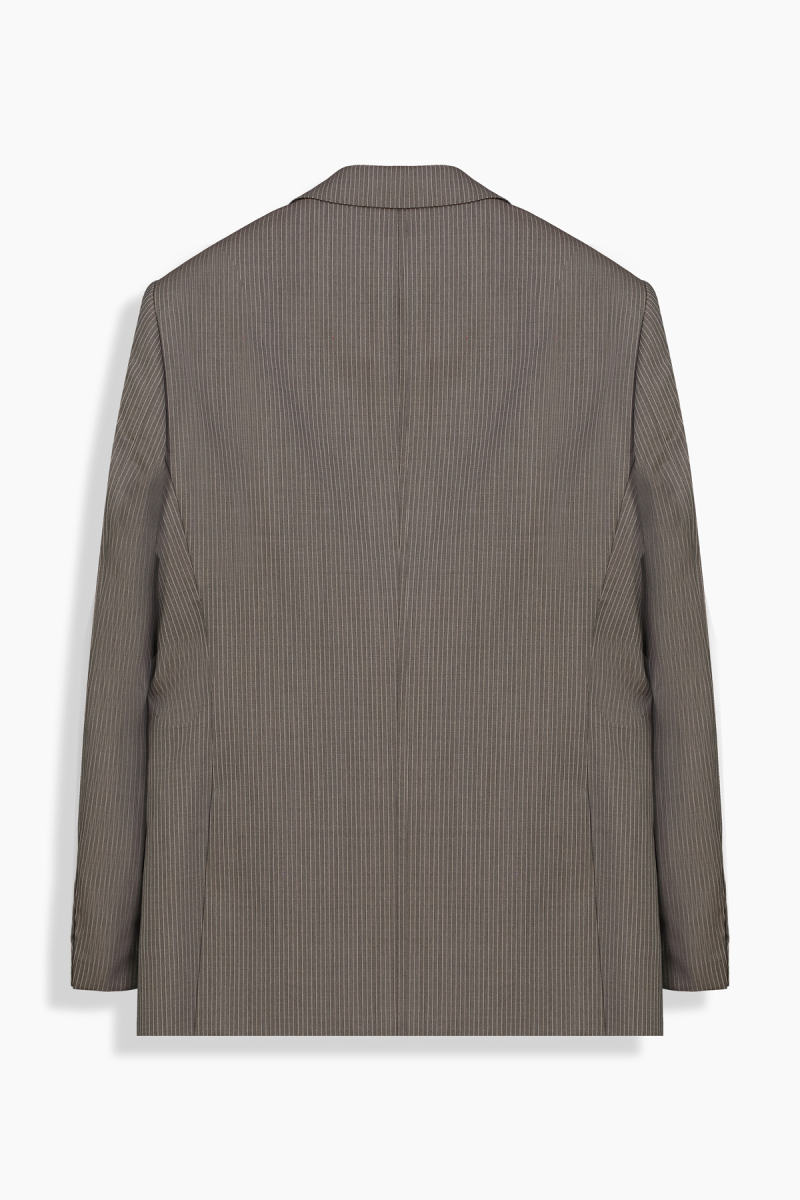 Jam Saxon Regular Fit Çizgili Kahverengi Takım Elbise - 3