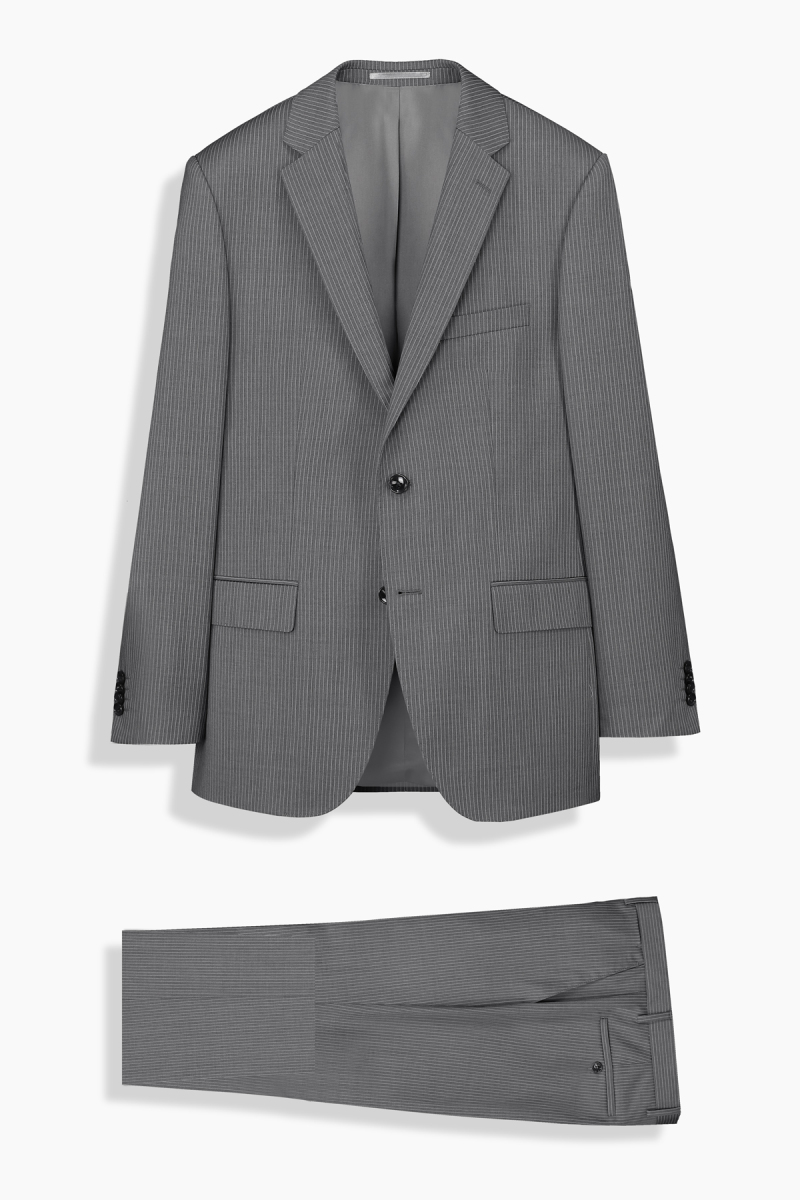 Jam Saxon Regular Fit Çizgili Gri Takım Elbise - 1