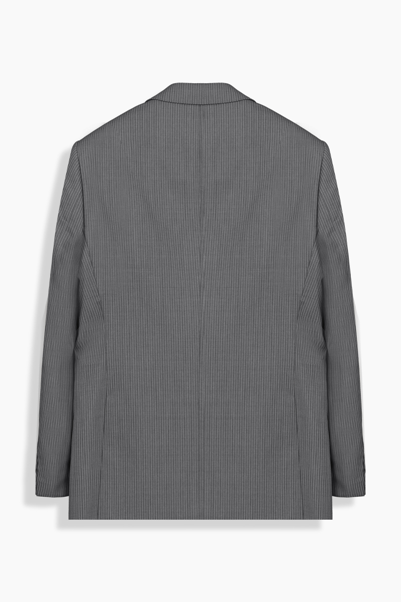 Jam Saxon Regular Fit Çizgili Gri Takım Elbise - 3