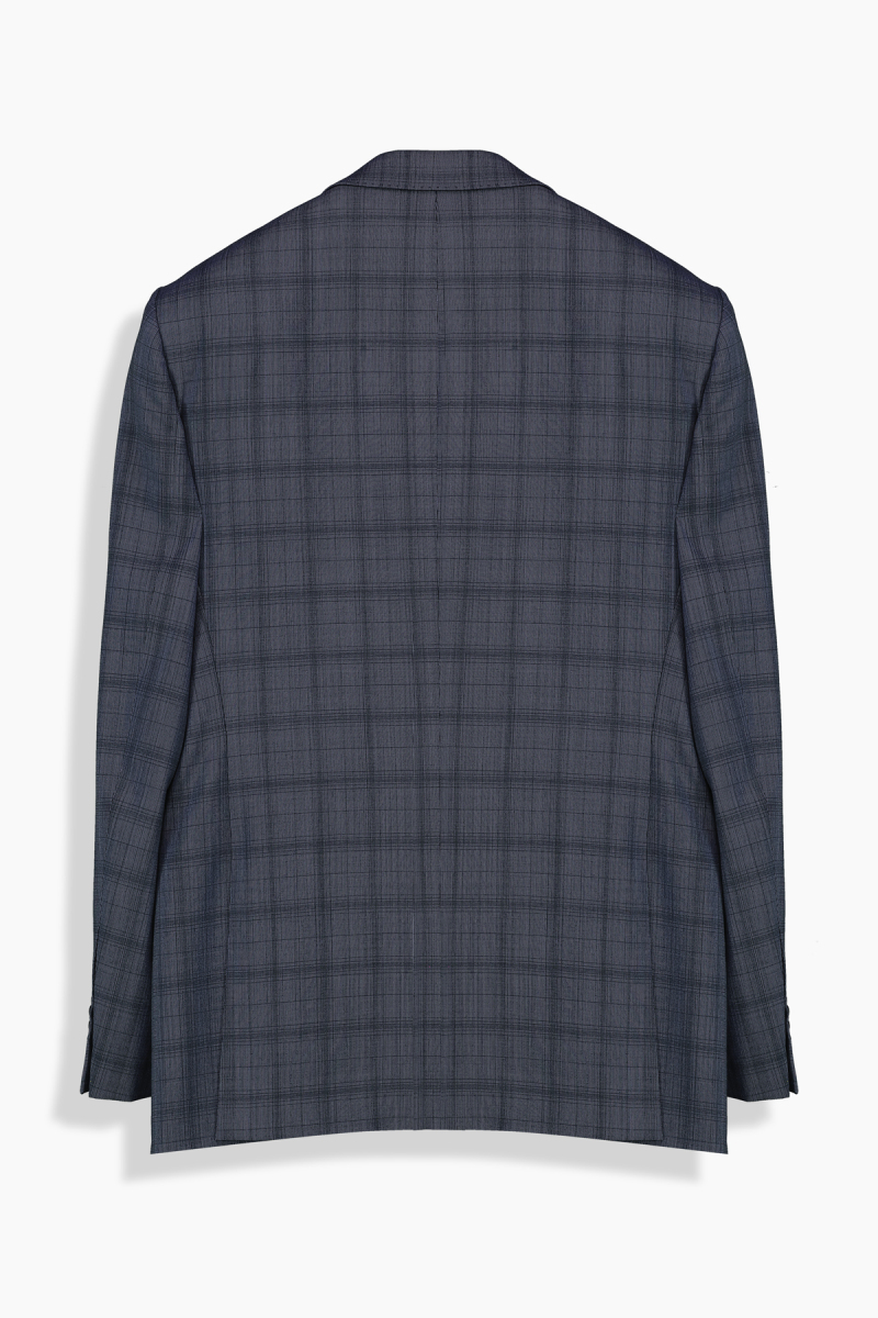 Jam Saxon Regular Fit Kareli Açık Lacivert Takım Elbise - 2