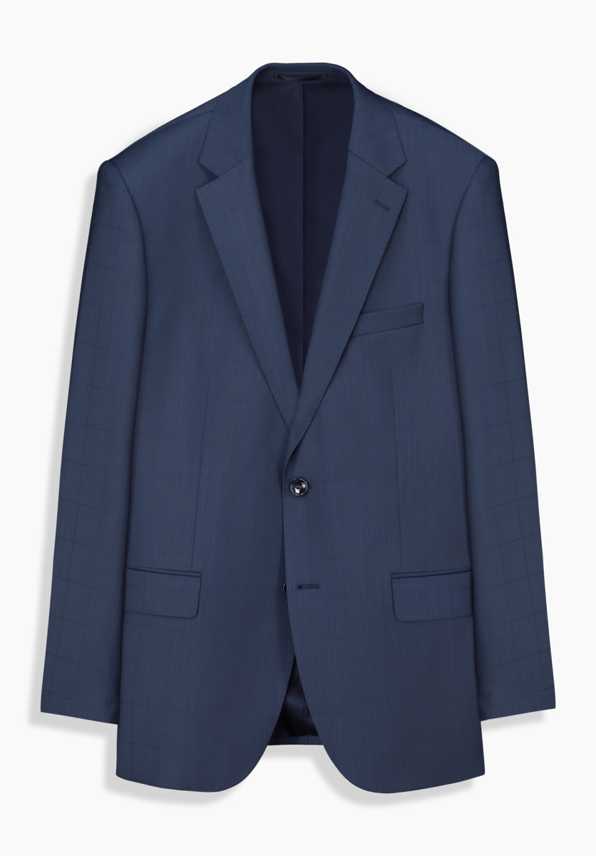 Jam Saxon Regular Fit Kareli Açık Lacivert Takım Elbise - 2