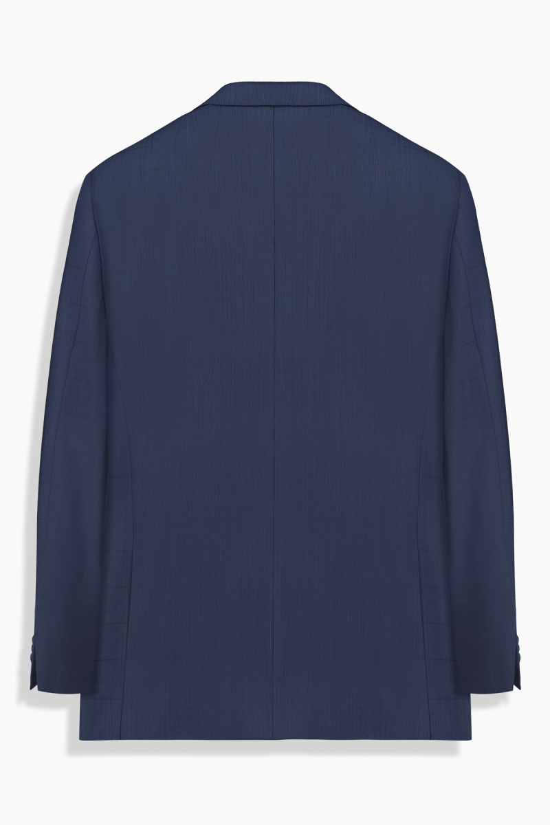 Jam Saxon Regular Fit Kareli Açık Lacivert Takım Elbise - 3