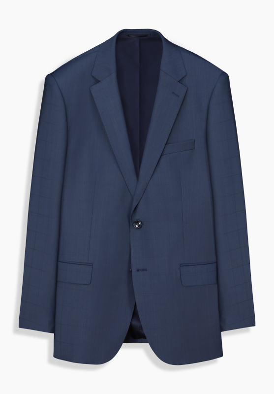 Jam Saxon Regular Fit Kareli Açık Lacivert Takım Elbise - SARAR