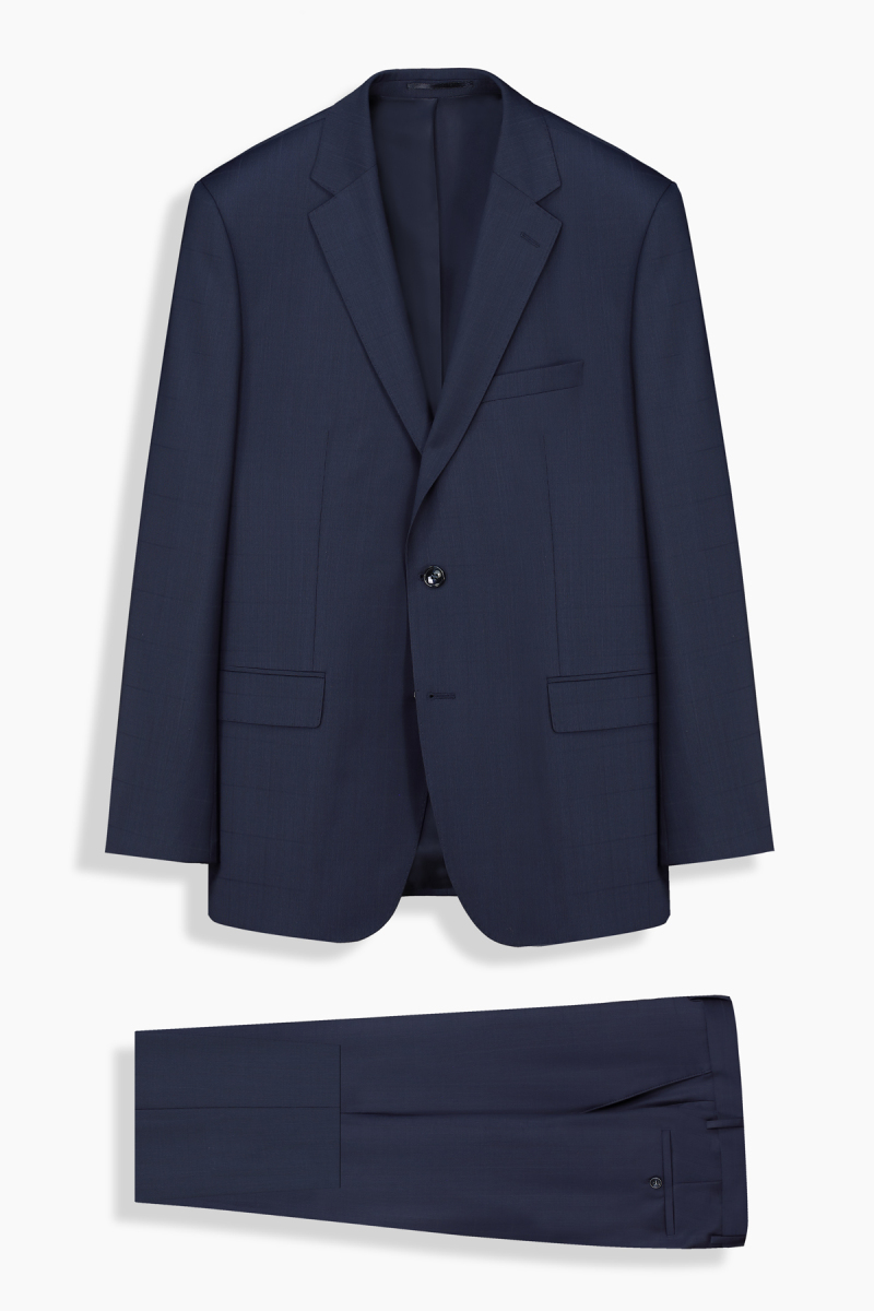 Jam Saxon Regular Fit Kareli Lacivert Takım Elbise - 1