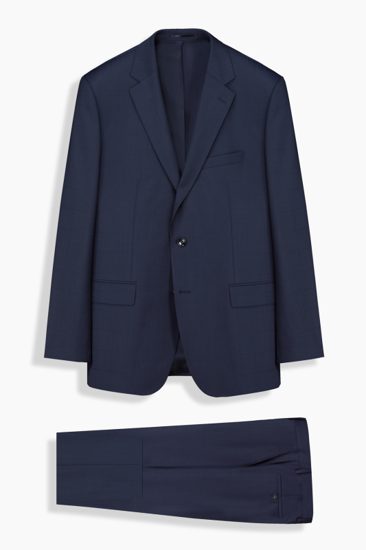 Jam Saxon Regular Fit Kareli Lacivert Takım Elbise - SARAR