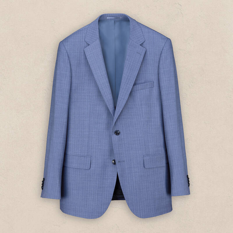 Jam Saxon Regular Fit Çizgili Koyu Mavi Takım Elbise - 1