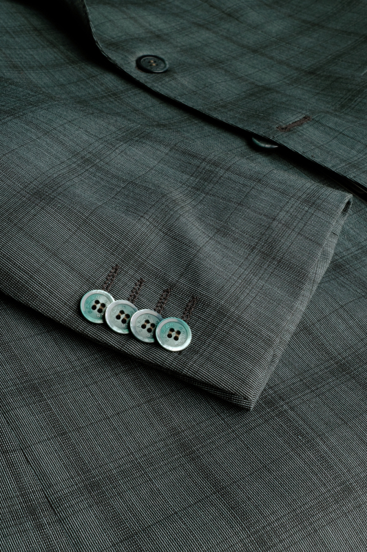 Jam Saxon Regular Fit Kareli Yeşil Takım Elbise - SARAR