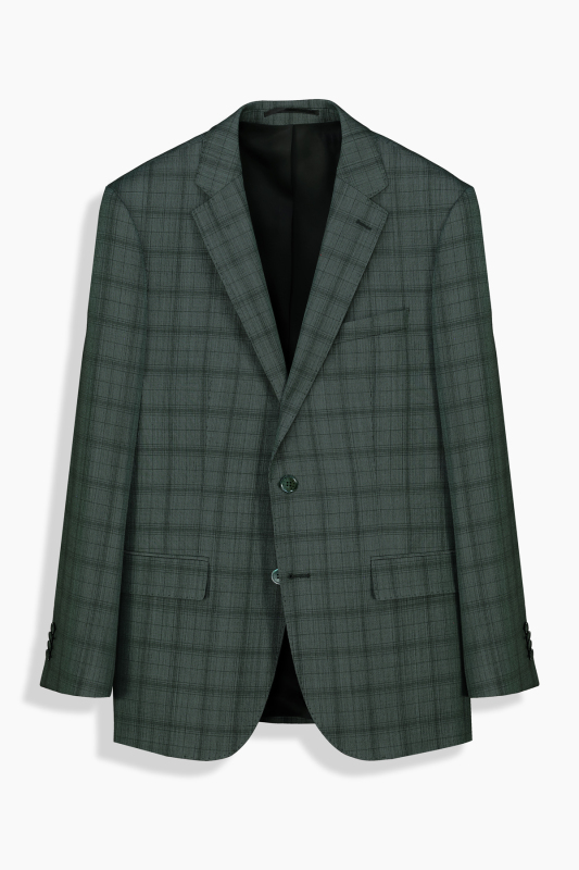 Jam Saxon Regular Fit Kareli Yeşil Takım Elbise - SARAR