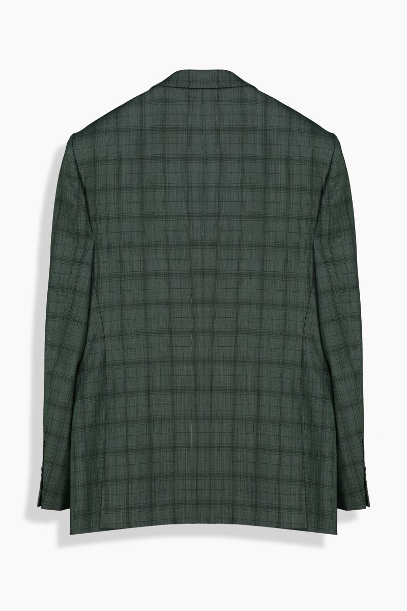 Jam Saxon Regular Fit Kareli Yeşil Takım Elbise - 2