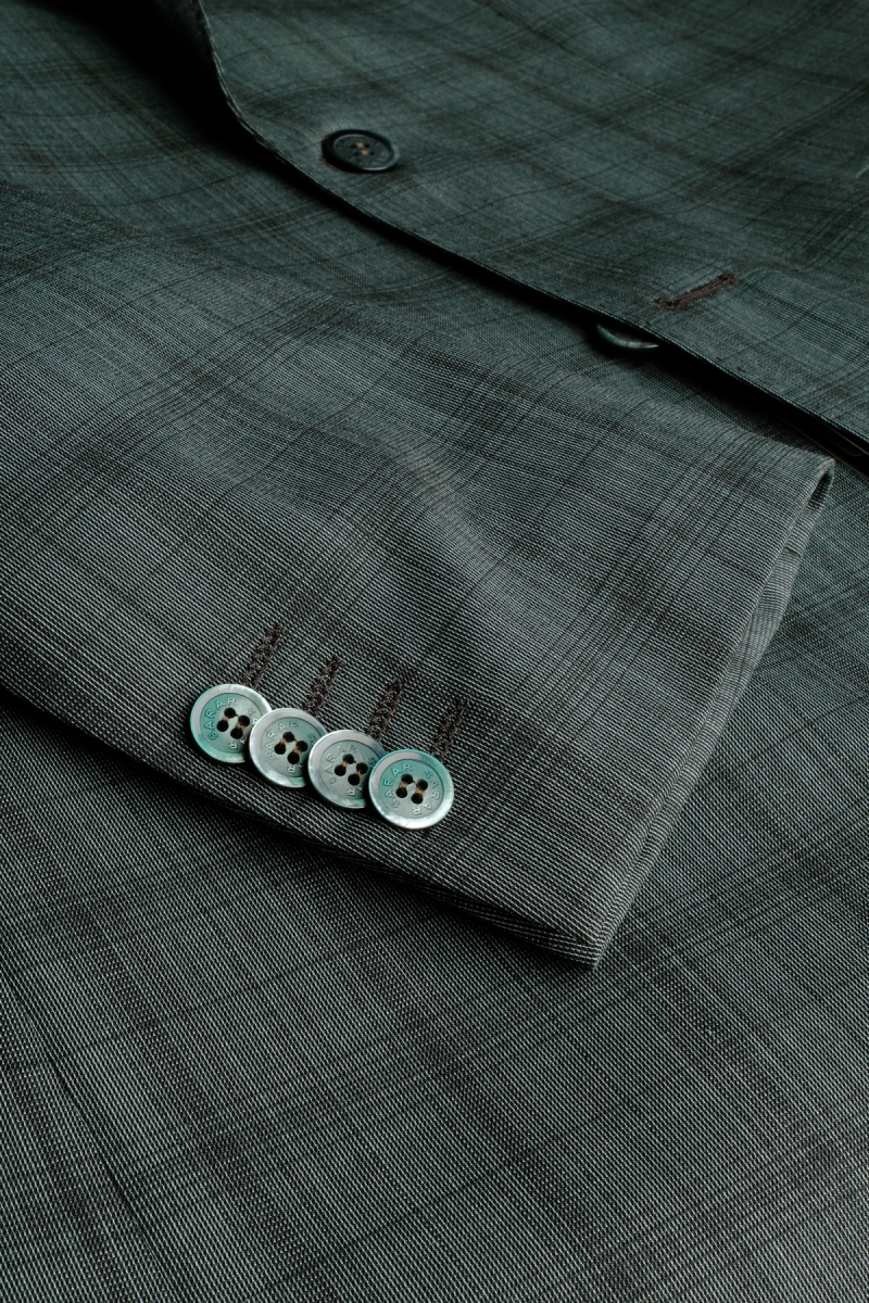 Jam Saxon Regular Fit Kareli Yeşil Takım Elbise - 5