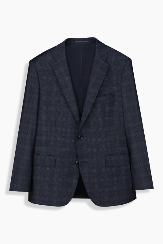 Jam Saxon Regular Fit Lacivert Kareli Takım Elbise - SARAR