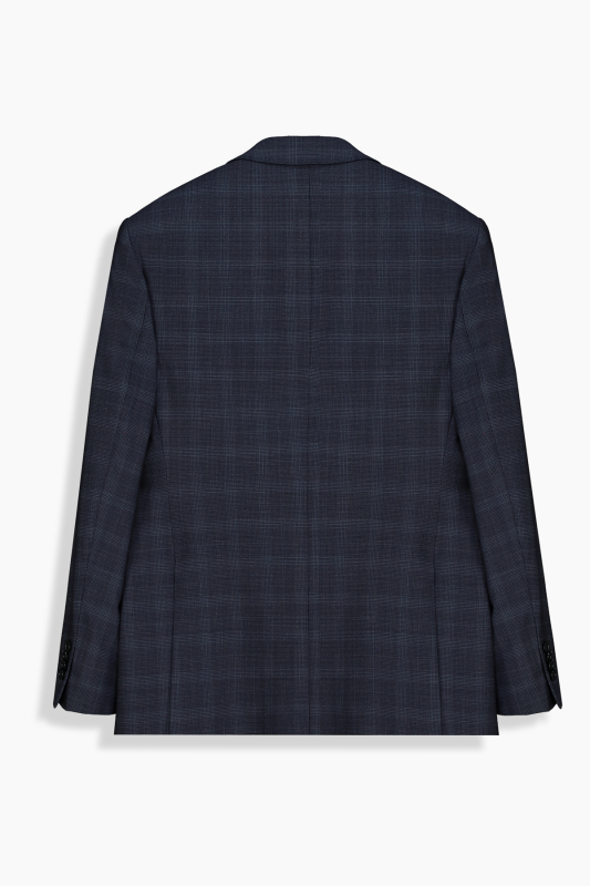 Jam Saxon Regular Fit Lacivert Kareli Takım Elbise - SARAR