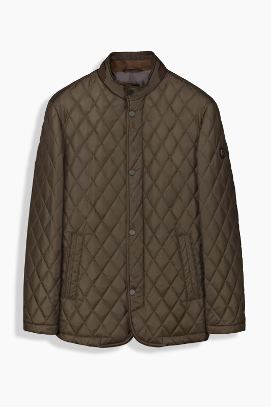 Jarna Baklava Desenli Kahverengi Mont 