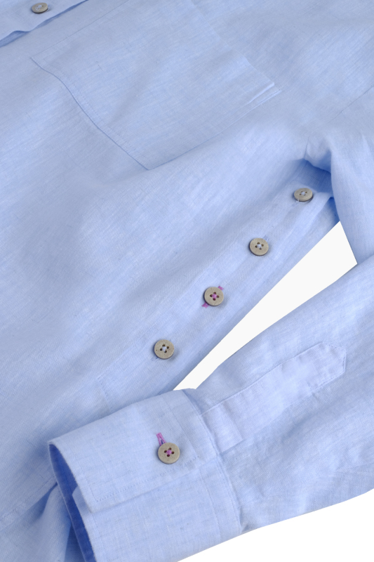 July Açık Mavi Uzun Kol Cepli Gömlek - SARAR WOMAN