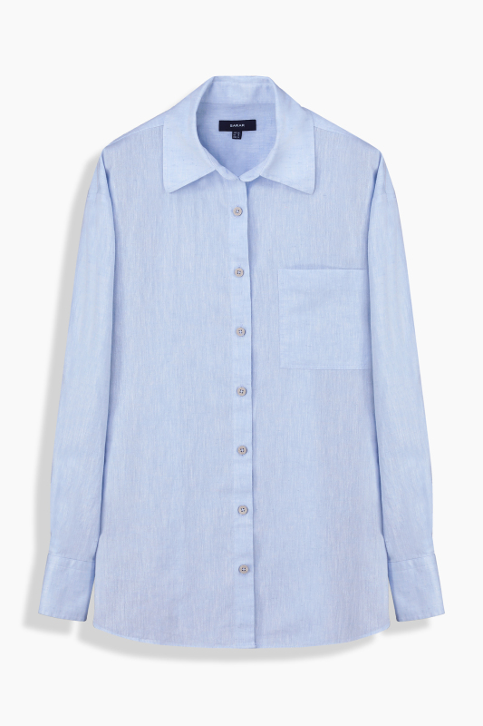 July Açık Mavi Uzun Kol Cepli Gömlek 