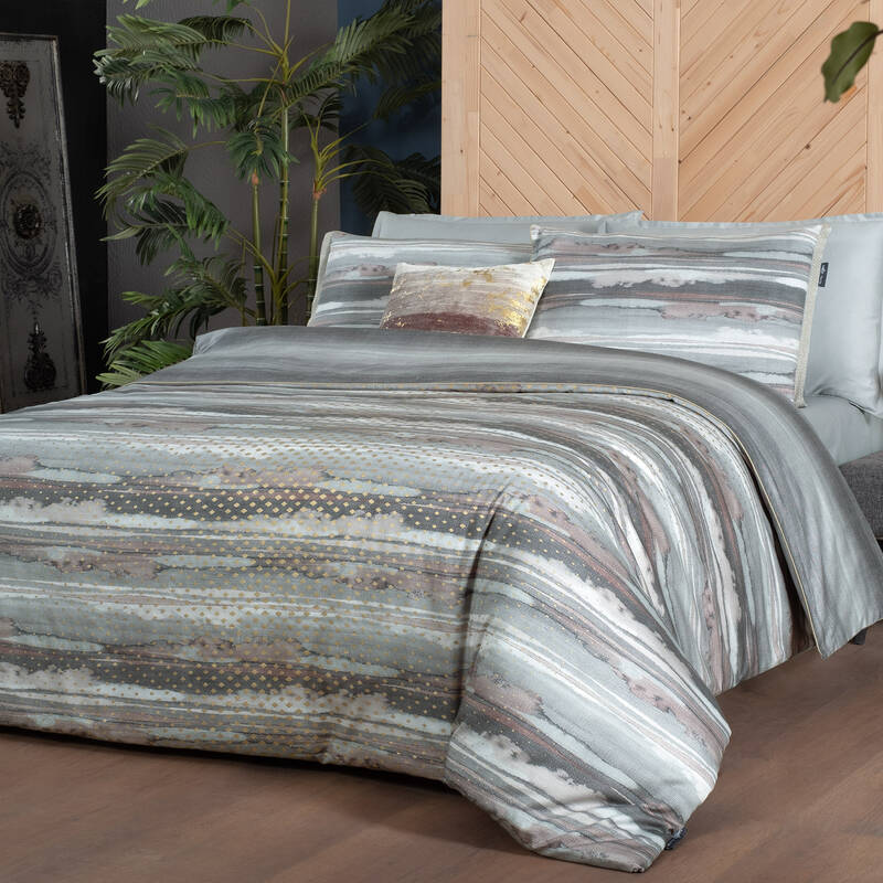 Juno Pamuk Saten Nevresim Takımı Çift Kişilik Gri - 2