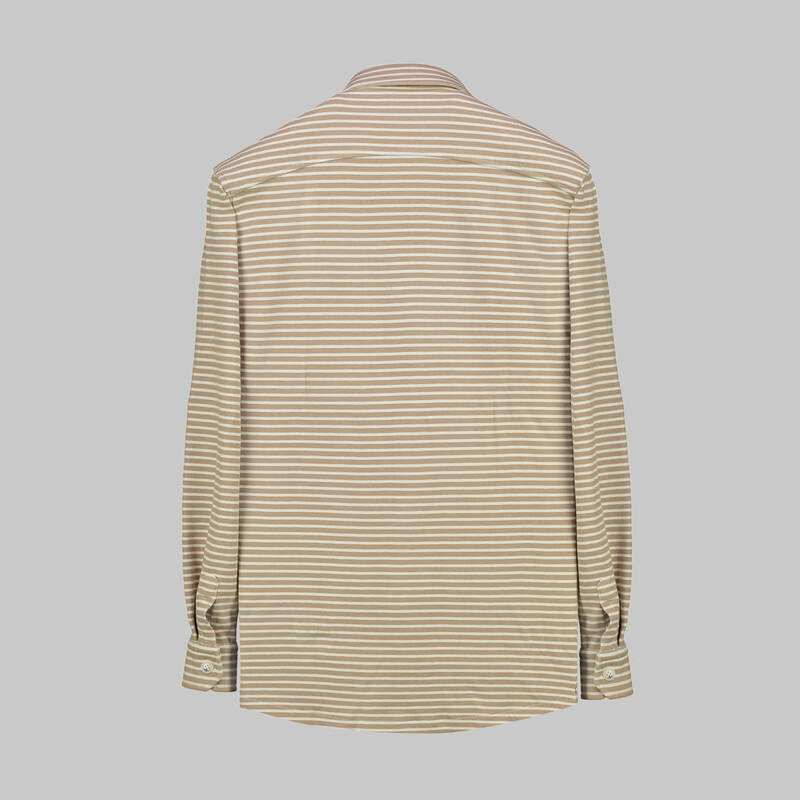 K-6 Çizgili Açık Kahverengi Gömlek - 2
