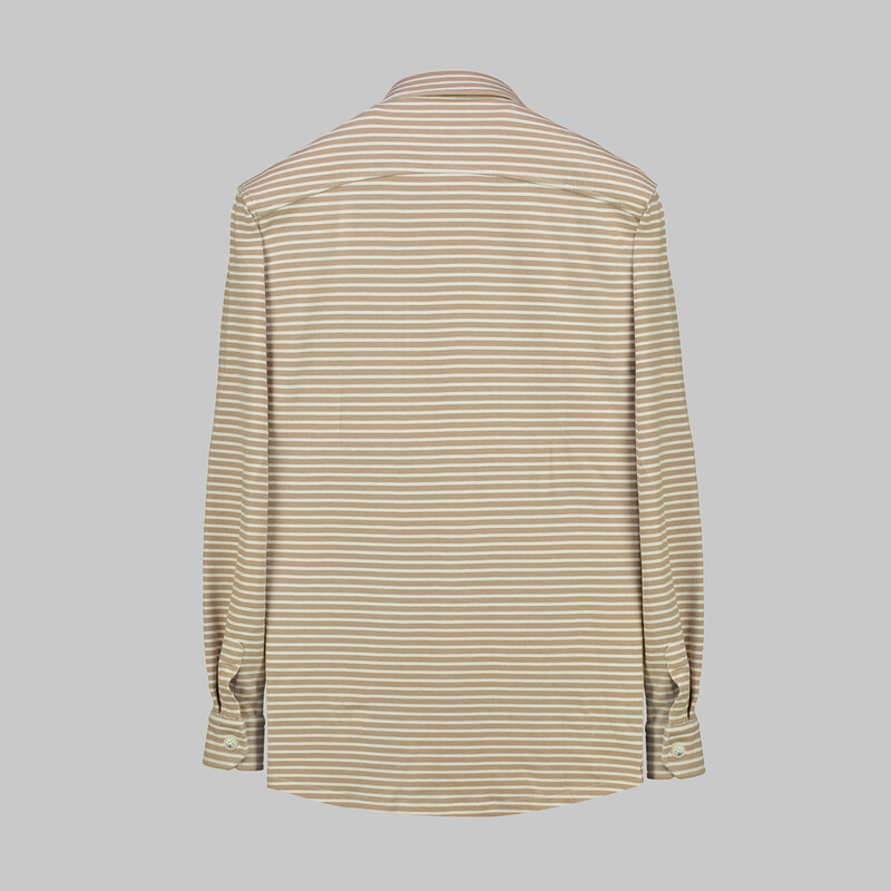 K-6 Çizgili Açık Kahverengi Gömlek - INTERVIEW
