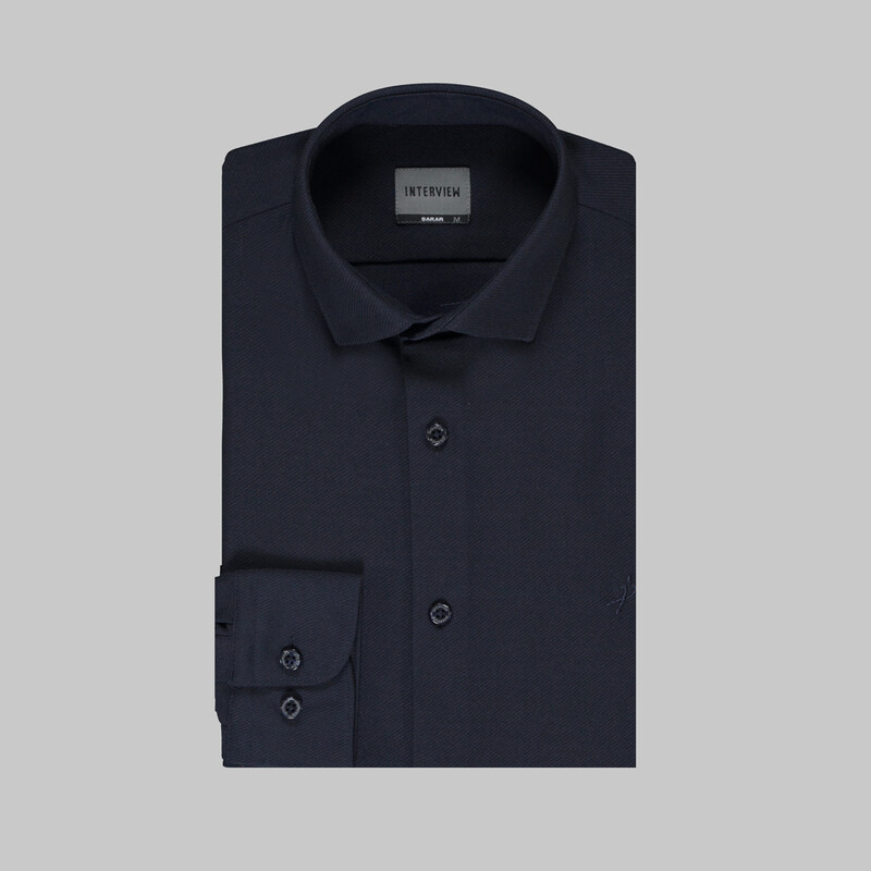 K24 Lacivert Uzun Kol Gömlek - INTERVIEW