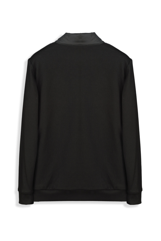 Kapitone Detaylı Siyah Sweatshirt - INTERVIEW